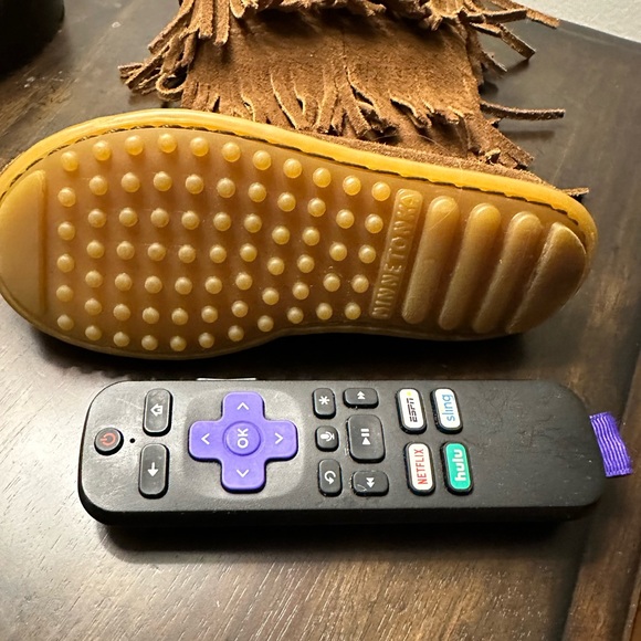 Minnetonka 3-Layer Fringe Bohemian Girls Leather Moccasin Boots Size 10 - Picture 14 of 14